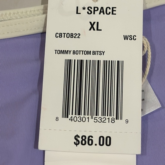 L SPACE WOMEN’S BATHING SUIT BOTTOM IN PURPLE & WHITE(other colors too show pic) - Picture 8 of 8